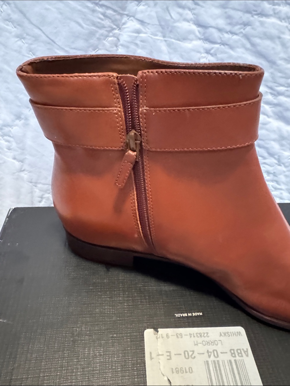 Talbots Chestnut Brown Leather Ankle Booties with Gold Horsebit - Picture 4 of 6